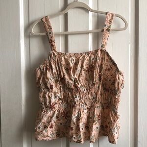Universal Thread Smocked Peplum Tie Bow Tank Top Size XL